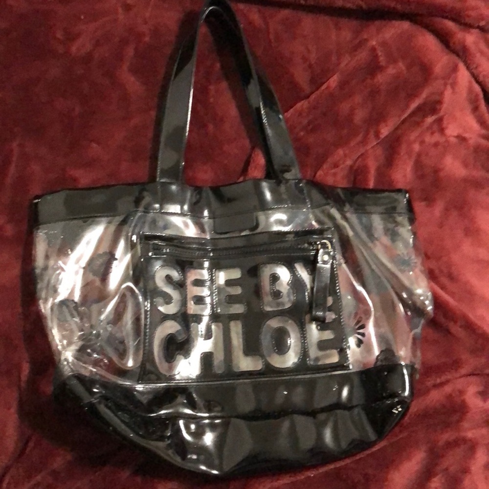 SEE by CHLOE large clear beach bag/ tote bag